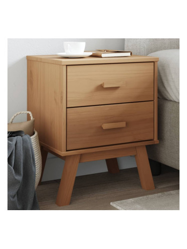 Sonata H Нощно шкафче OLDEN, кафяво, борово дърво масив
