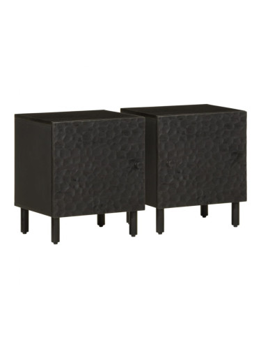 Sonata H Нощни шкафчета, черни, 2 бр, 40x33x46 см, манго масив