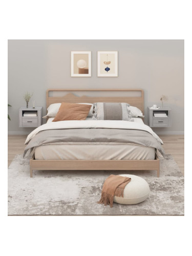 Sonata H Нощни шкафчета за стенен монтаж, 2 бр,сив сонома, 50x36x40 см