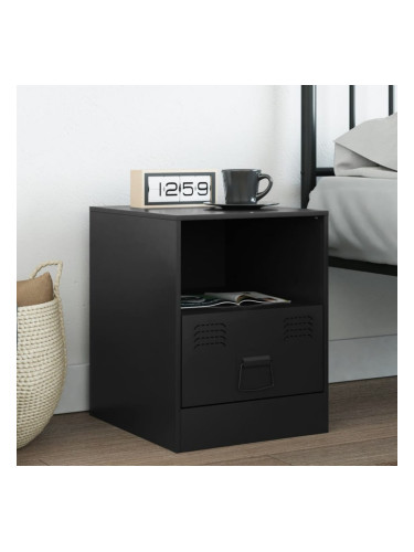 Sonata H Нощно шкафче, черно, 34,5x39x44 см, стомана