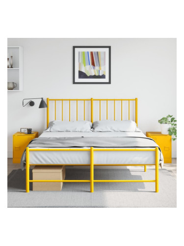 Sonata H Нощни шкафчета 2 бр горчица жълто 34,5x39x44 см стомана