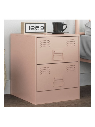 Sonata H Нощно шкафче, розово, 34,5x39x44 см, стомана