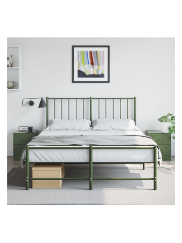 Sonata H Нощни шкафчета, 2 бр, зелени, 34,5x39х44 см, стомана