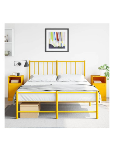 Sonata H Нощни шкафчета 2 бр горчица жълто 34,5x39x62 см стомана