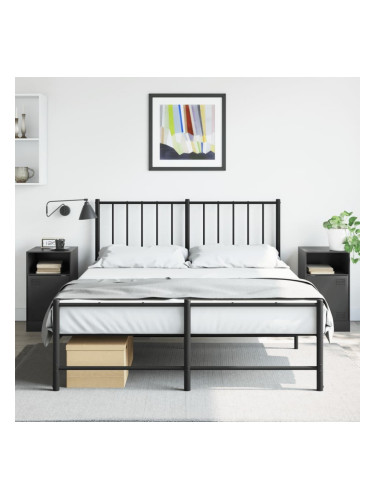 Sonata H Нощни шкафчета, 2 бр, черни, 34,5x39x62 см, стомана