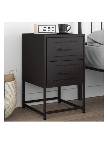 Sonata H Нощно шкафче, черно, 36x39x60,5 см, стомана