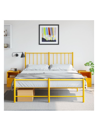 Sonata H Нощни шкафчета 2 бр горчица жълто 34,5x39x44 см стомана