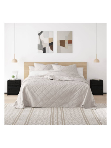 Sonata H Нощни шкафчета, 2 бр, черни, 40x31x50 см, борово дърво масив