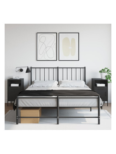 Sonata H Нощни шкафчета, 2 бр, черно, 36x39x68 см, стомана