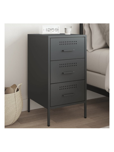 Sonata H Нощно шкафче, черно, 36x39x68 см, стомана