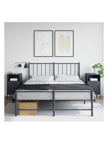 Sonata H Нощни шкафчета, 2 бр, антрацит, 36x39x68 см, стомана