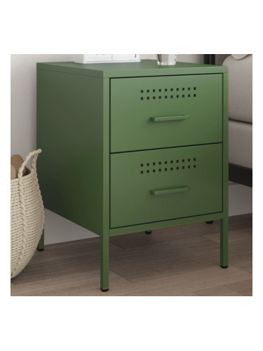 Sonata H Нощно шкафче, маслиненозелено, 36x39x50,5 см, стомана