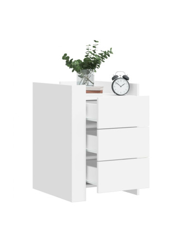 Sonata H Нощно шкафче, бяло, 45x50x65 см, инженерно дърво