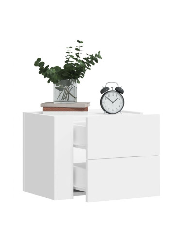 Sonata H Нощно шкафче за стенен монтаж, бяло, 45x30x35 см