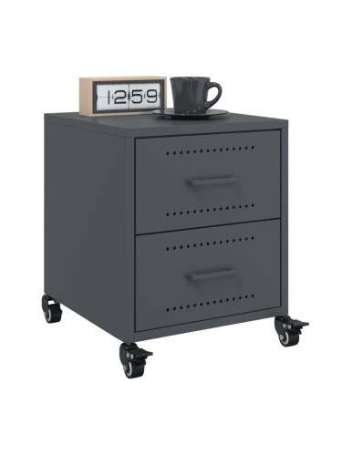 Sonata H Нощни шкафчета, 2 бр, антрацит, 36x39x43,5 см, стомана