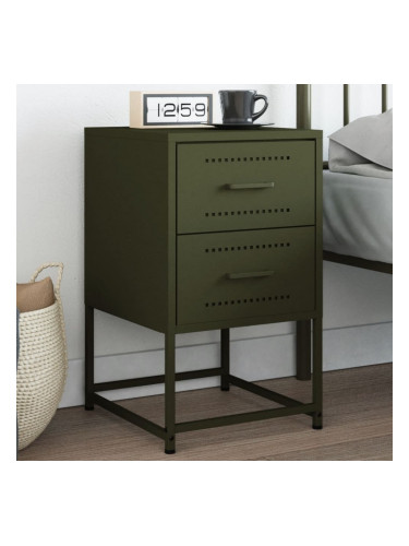 Sonata H Нощно шкафче, маслиненозелено, 36x39x60,5 см, стомана