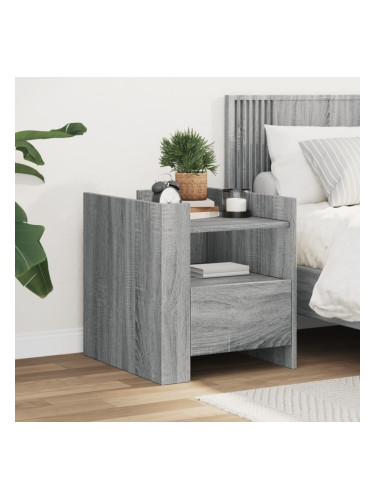 Sonata H Нощно шкафче, сив сонома, 45x50x50 см, инженерно дърво