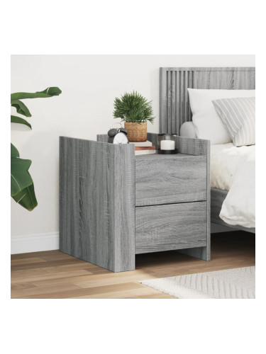 Sonata H Нощно шкафче, сив сонома, 45x50x50 см, инженерно дърво