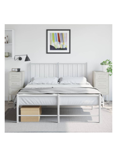 Sonata H Нощни шкафчета 2 бр бял 36x39x78 см стомана