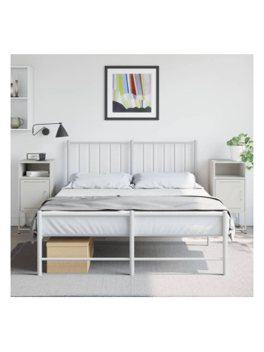 Sonata H Нощни шкафчета 2 бр бял 36x39x78 см стомана