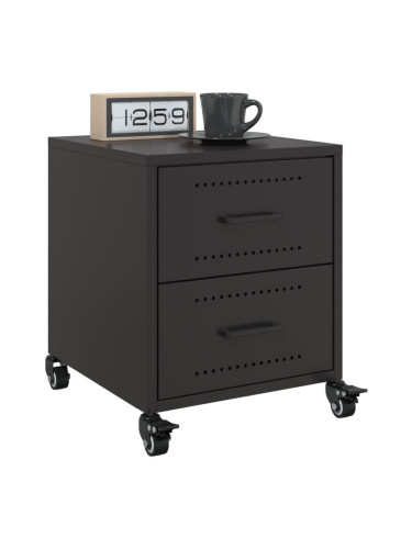 Sonata H Нощни шкафчета, 2 бр, черни, 36x39x43,5 см, стомана