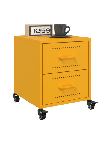 Sonata H Нощни шкафчета 2 бр горчица жълто 36x39x43,5 см стомана