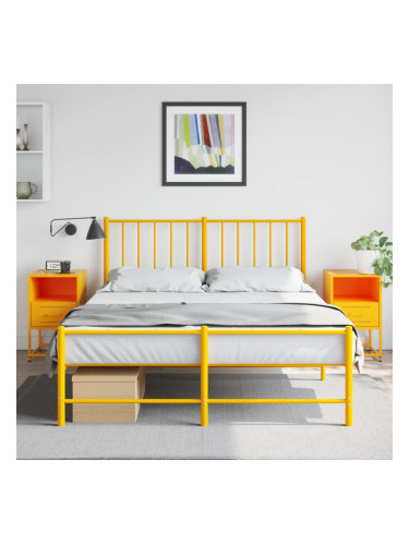 Sonata H Нощни шкафчета 2 бр горчица жълто 36x39x60,5 см стомана