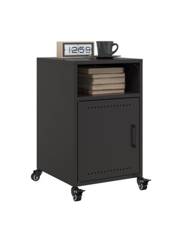 Sonata H Нощни шкафчета, 2 бр, черни, 36x39x59 см, стомана