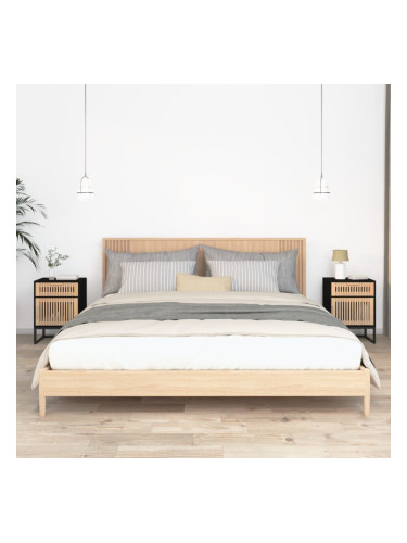 Sonata H Нощни шкафчета, 2 бр, черни, 40x30x55,5 см, инженерно дърво