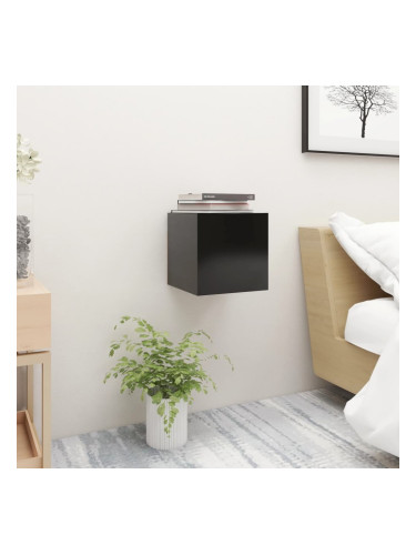 Sonata H Нощно шкафче, черно, 30,5x30x30 см, инженерно дърво