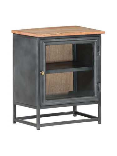 Sonata H Нощно шкафче, сиво, 40х30х50 см, акациево дърво масив