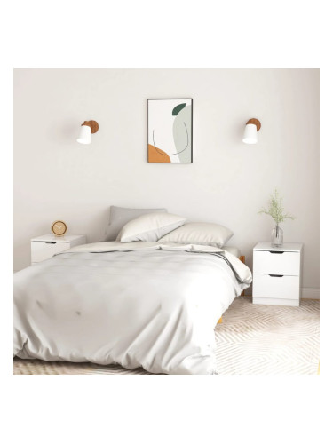 Sonata H Нощни шкафчета 2 бр бял гланц 40x40x50 см инженерно дърво