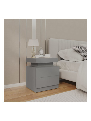 Sonata H Нощно шкафче, сиво, 45x35x52 см, инженерно дърво
