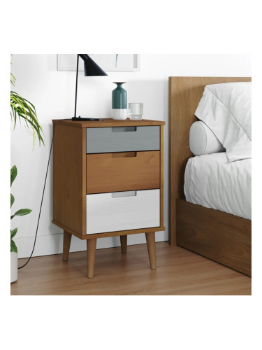 Sonata H Нощно шкафче MOLDE, кафяво, 40x35x65 см, борово дърво масив