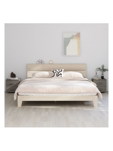 Sonata H Нощни шкафчета HAMAR 2 бр светлосиви 40x35x44,5 см бор масив