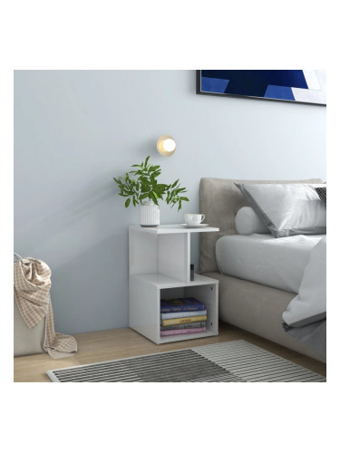 Sonata H Нощни шкафчета, 2 бр, бял гланц, 35x35x55 см, инженерно дърво