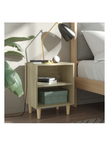 Sonata H Нощно шкафче с крака дървен масив, дъб сонома, 40x30x50 см