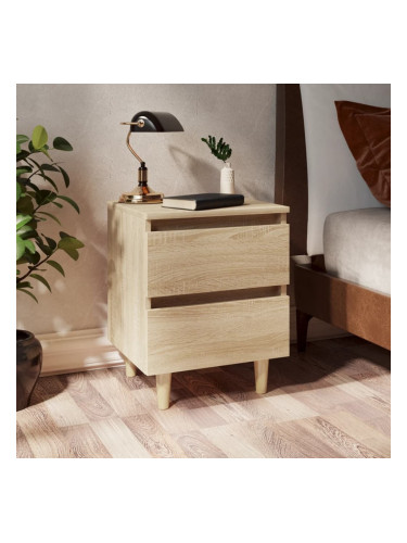 Sonata H Нощно шкафче с крака от боров масив, дъб сонома, 40x35x50 см