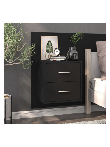 Sonata H Нощно шкафче за стенен монтаж, черно