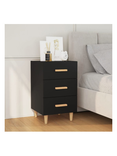 Sonata H Нощно шкафче, черно, 40x40x66 см, инженерно дърво