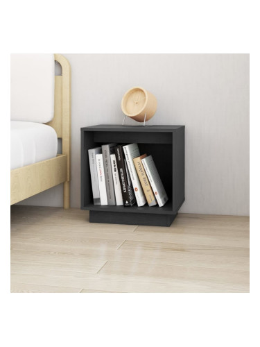 Sonata H Нощно шкафче, сиво, 40x30x40 см, борово дърво масив