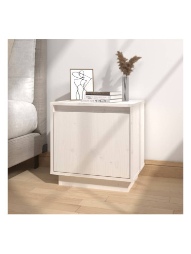 Sonata H Нощно шкафче, бяло, 40x30x40 см, борово дърво масив