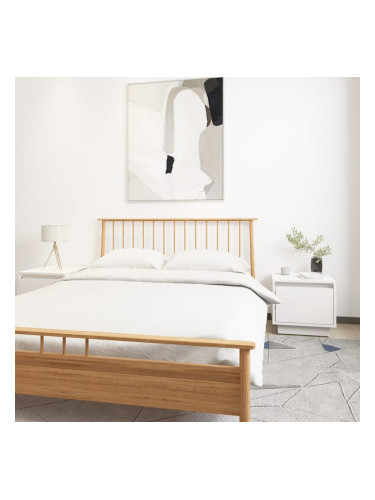 Sonata H Нощни шкафчета, 2 бр, бели, 35x34x32 см, борово дърво масив