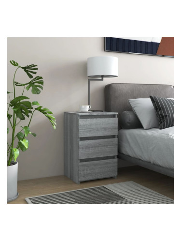Sonata H Нощно шкафче, сив сонома, 40x35x62,5 см, инженерно дърво