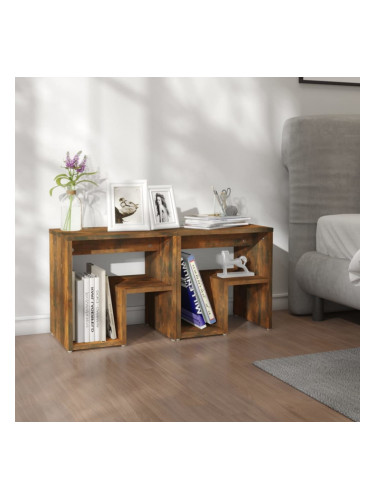 Sonata H Нощни шкафчета, 2 бр, опушен дъб, 40x30x40 см, инженерно дърво