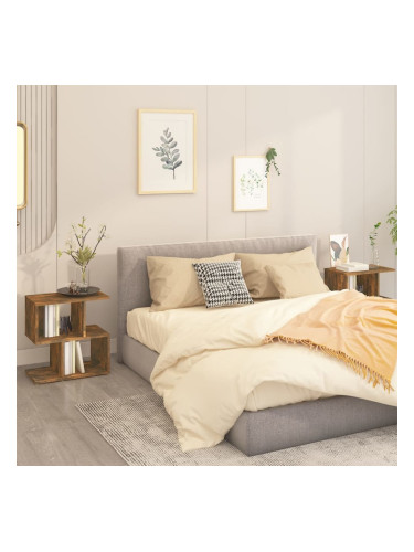 Sonata H Нощни шкафчета 2 бр опушен дъб 50x30x51,5 см инженерно дърво