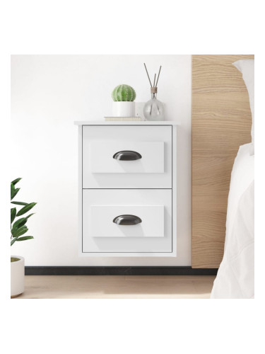 Sonata H Нощно шкафче за стенен монтаж, бяло, 41,5x36x53 см