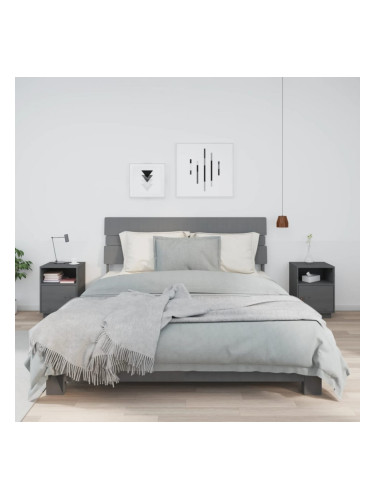 Sonata H Нощни шкафчета, 2 бр, сиви, 40x34x55 см, борово дърво масив