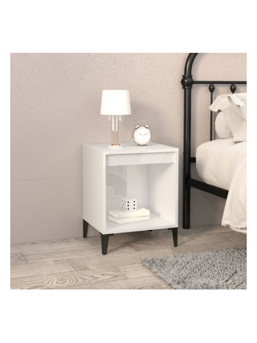Sonata H Нощно шкафче, бял гланц, 40x35x50 см