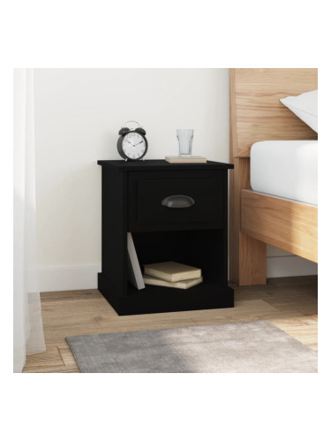 Sonata H Нощно шкафче, черно, 39x39x47,5 см, инженерно дърво